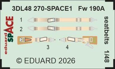 Eduard 3DL48270 1/48 Space Set Fw 190A Seatbelts SPACE for