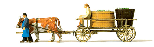 Preiser 30397 HO Scale Wine Wagon with Cows Set