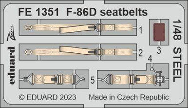 Eduard FE1351 1/48 F-86D Seatbelts Steel for Revell
