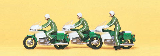 Preiser 10489 HO Scale Police on Motorcycles Figure Set