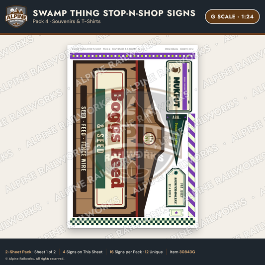 Alpine Railworks 30843G G Scale Roadside Signs - Swamp Monster Store