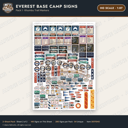 Alpine Railworks 30170HO HO Scale Everest Base Camp Signs