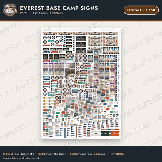 Alpine Railworks 30172N N Scale Everest Base Camp Signs