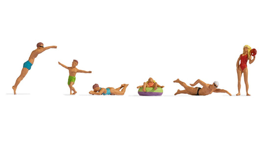 Noch 15849 HO Scale Bathers/Swimmers Figure Set, 6 Figures