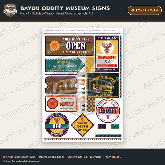 Alpine Railworks 30846G G Scale Roadside Signs - Oddity Museum