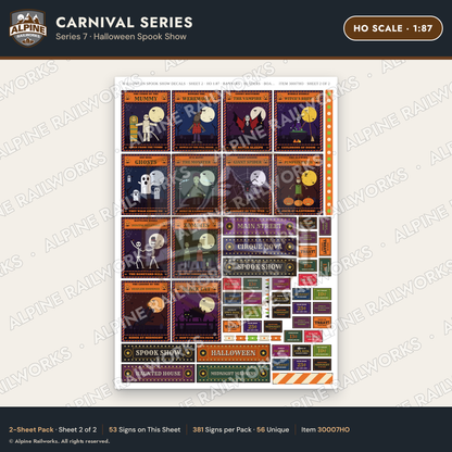 Alpine Railworks 30007HO HO Scale Carnival Signs