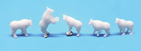 All Scale Miniatures 1600964 N Scale Mountain Goats Unpainted 3D Printed pkg(5)