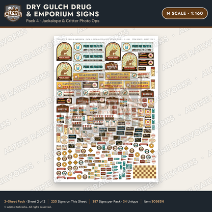 Alpine Railworks 30563N N Scale Roadside Signs - Western Drug Store