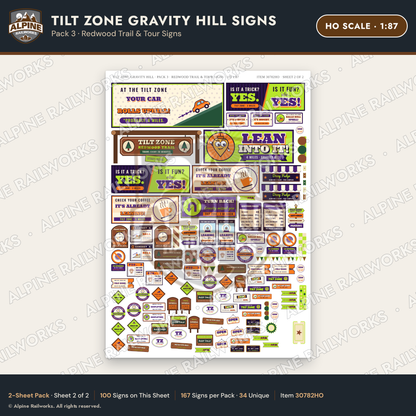 Alpine Railworks 30782HO HO Scale Roadside Signs - Mystery Spot