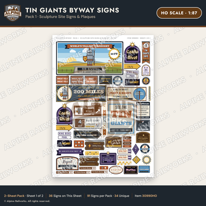 Alpine Railworks 30990HO HO Scale Roadside Signs - Scrap Metal Giants