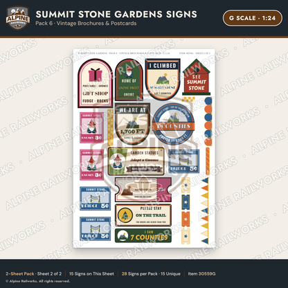 Alpine Railworks 30559G G Scale Roadside Signs - Rock Garden