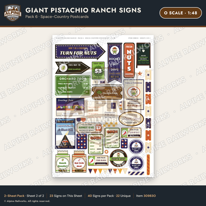 Alpine Railworks 30983O O Scale Roadside Signs - Giant Pistachio