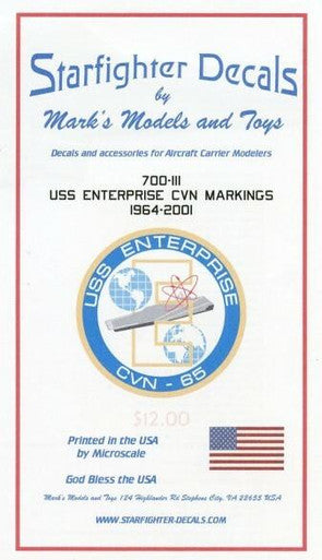 Starfighter Decals 700111 1/700 -1/720 Starfighter Decals - USS