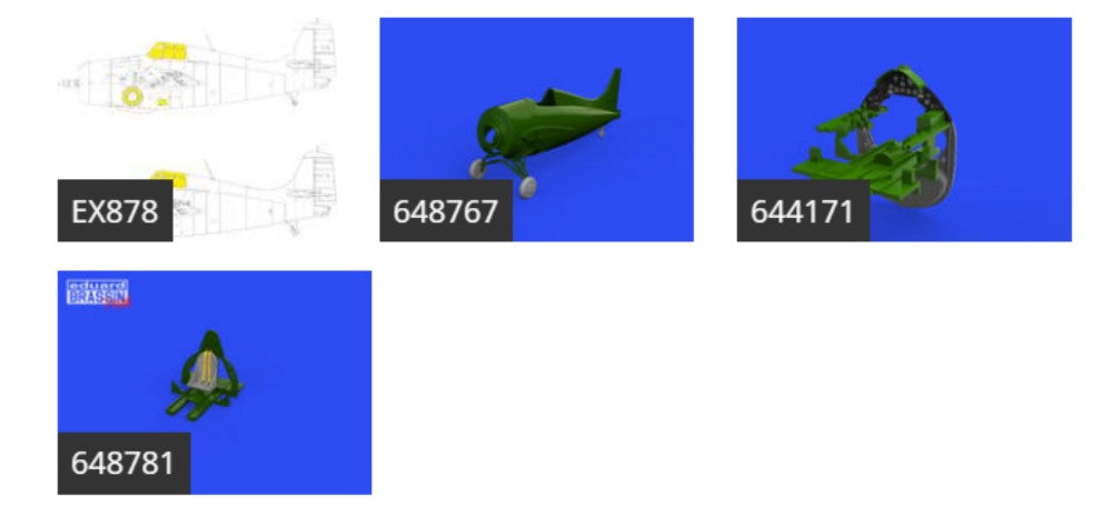 Eduard 644191 1/48 Aircraft- F4F3 Early LooKplus for EDU (Mask, Photo-Etch & Res