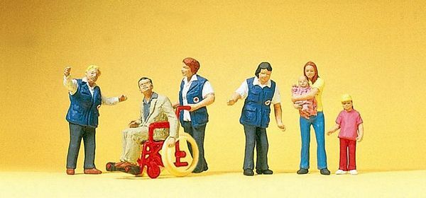 Preiser 10534 HO Scale 3 Travelers' Aides Assisting 3 Travelers
