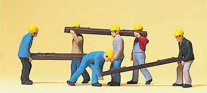 Preiser 10034 HO Scale Working People Track Workers with Railroad Ties