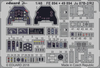 Eduard FE894 1/48 Ju 87B-2/R2 for Airfix Photo Etch Detail Set