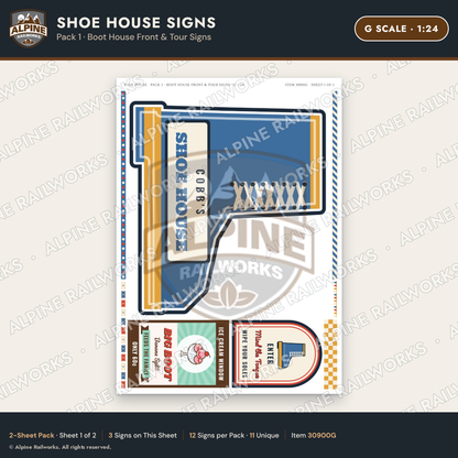 Alpine Railworks 30900G G Scale Roadside Attraction Signs - Shoe House
