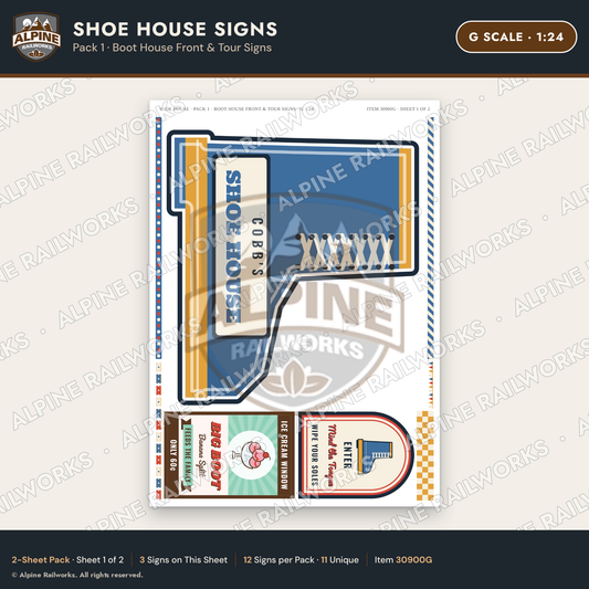 Alpine Railworks 30900G G Scale Roadside Attraction Signs - Shoe House