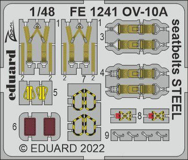 Eduard FE1241 1/48 OV-10A Bronco Seatbelts STEEL Photo Etch for ICM