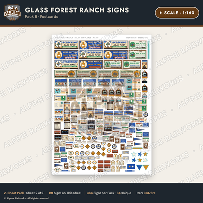 Alpine Railworks 31073N N Scale Roadside Signs - Bottle Tree Ranch