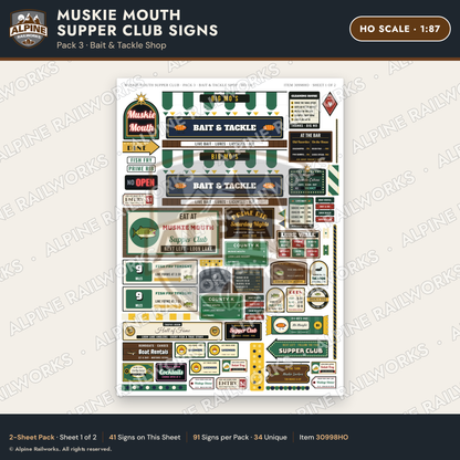 Alpine Railworks 30998HO HO Scale Roadside Signs - Giant Fish