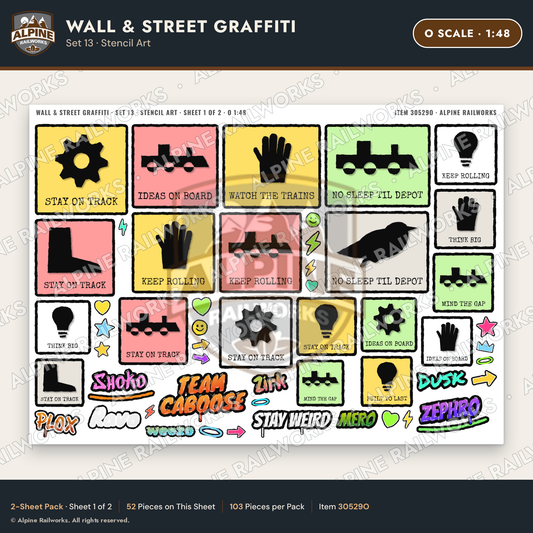 Alpine Railworks 30529O O Scale Wall & Street Graffiti Cut-Outs