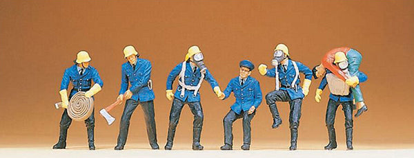 Preiser 14206 HO Scale Firemen -- Set #7 pkg(6)