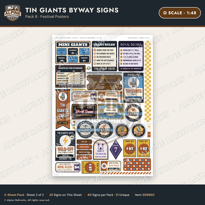 Alpine Railworks 30995O O Scale Roadside Signs - Scrap Metal Giants