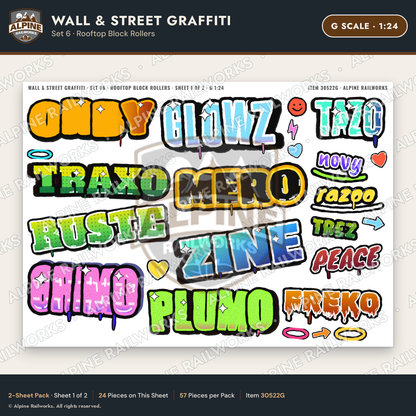 Alpine Railworks 30522G G Scale Wall & Street Graffiti Cut-Outs