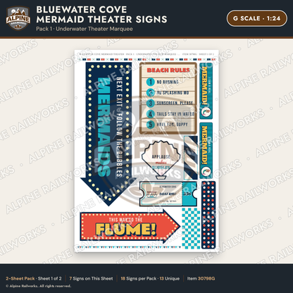 Alpine Railworks 30798G G Scale Roadside Signs - Mermaid Show