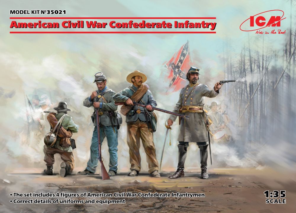 ICM Models 35021 1/35 American Civil War Confederate Infantry (4)