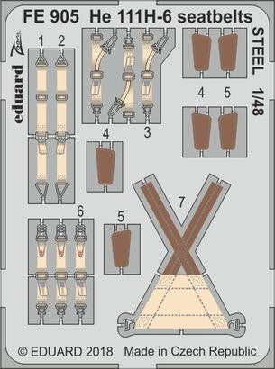 Eduard FE905 1/48 He 111H-6 Seatbelts Steel for ICM