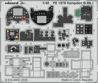 Eduard FE1579 1/48 Zoom Set Hampden B Mk.I for ICM Zoom Photo Etch Set