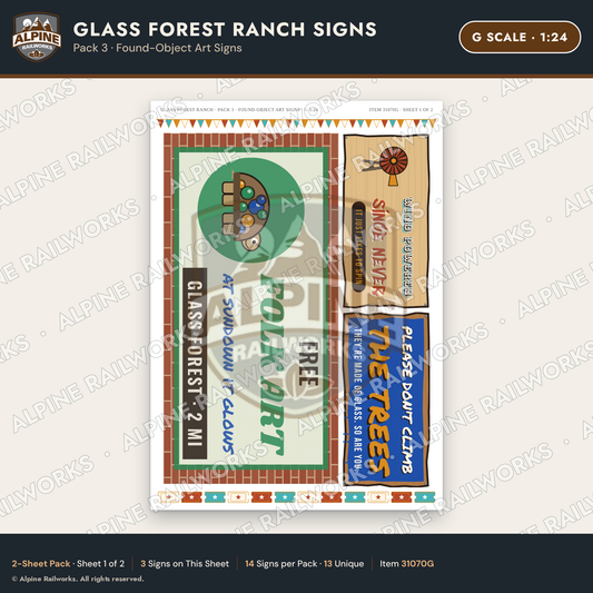 Alpine Railworks 31070G G Scale Roadside Signs - Bottle Tree Ranch