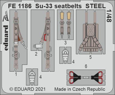 Eduard FE1186 1/48 Su-33 Seatbelts Steel for Minibase