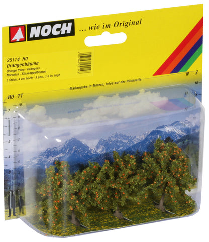 Noch 25114 HO/TT/N Scale Orange Trees, 4 cm, 3-Pack