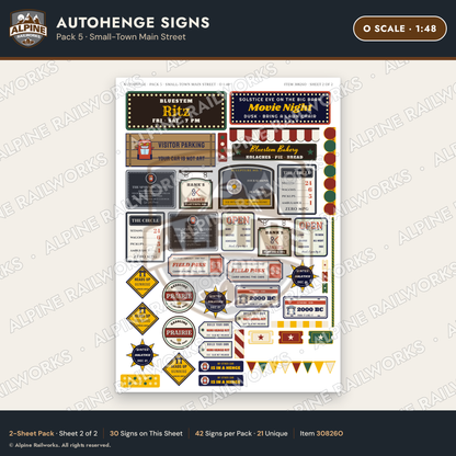Alpine Railworks 30826O O Scale Roadside Attraction Signs - Car Henge