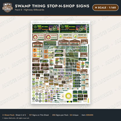 Alpine Railworks 30845N N Scale Roadside Signs - Swamp Monster Store