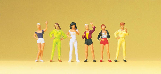 Preiser 14066 HO Scale Young Ladies Pedestrian Figures (6)