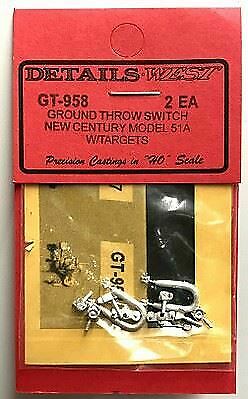 Details West 958 HO Scale New Century Model 51A Ground Throw Turnout Detail