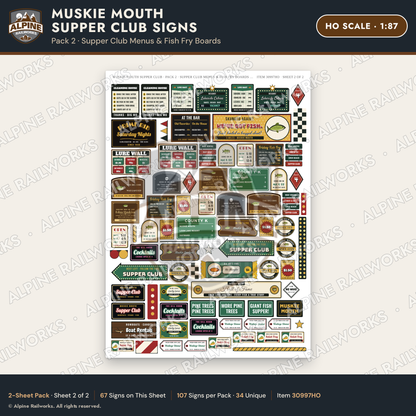 Alpine Railworks 30997HO HO Scale Roadside Signs - Giant Fish