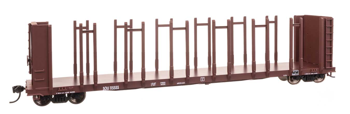 Walthers Mainline 50810 HO Scale 63' Pulpwood Flatcar - Ready to Run -- Southern