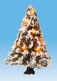 Noch 22110 All Scale Snow-Covered Christmas Tree with 10 LEDs -- 2" 5cm Tall
