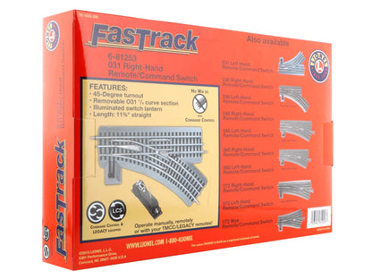 Lionel 6-81253 O Gauge FasTrack O31 Remote/Command Switch - Right Hand