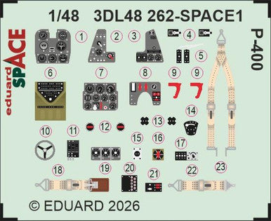 Eduard 3DL48262 1/48 P-400 SPACE SPACE for ARMA HOBBY