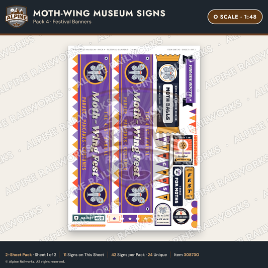 Alpine Railworks 30873O O Scale Roadside Signs - Mothman Museum
