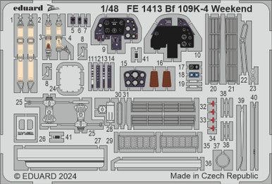 Eduard FE1413 1/48 Bf 109K-4 Weekend Zoom Set Zoom Photo Etch Set
