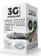 AK Interactive 11732 Air Series: WWII USAAF Aircraft Vol.1 3G Acrylic Paint Set