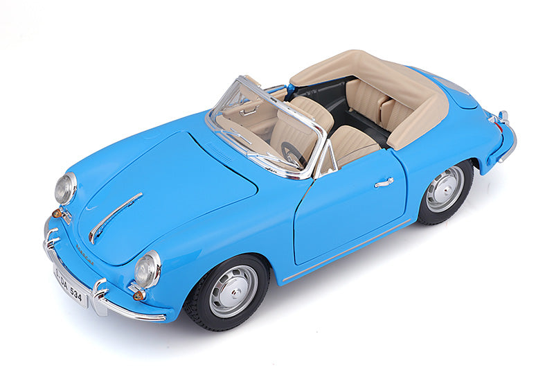 Bburago 12025BL 1/18 Scale 1961 Porsche 356B Cabriolet / Convertible
